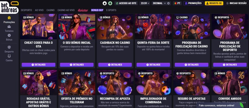 Bónus e Promoções Betandreas